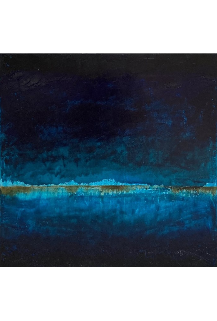 Abstraction, peinture dans les nuances bleues